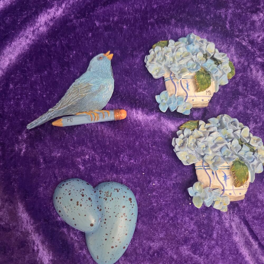 Lot of 4 Hallmark Marjolein Bastin Natures Sketchbook Resin Refrigerator Magnets